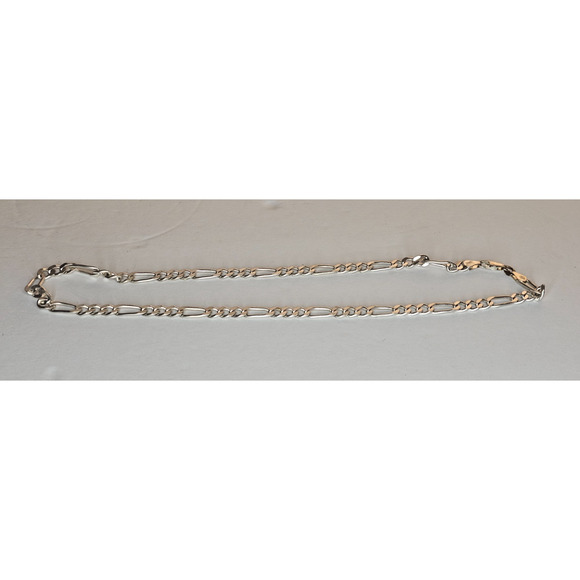 Solid 925 Sterling Silver 18” Italian Figaro Chain Necklace 22 Grams - Picture 1 of 4
